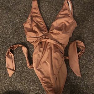 ASOS one piece bikini- rose gold color- never worn